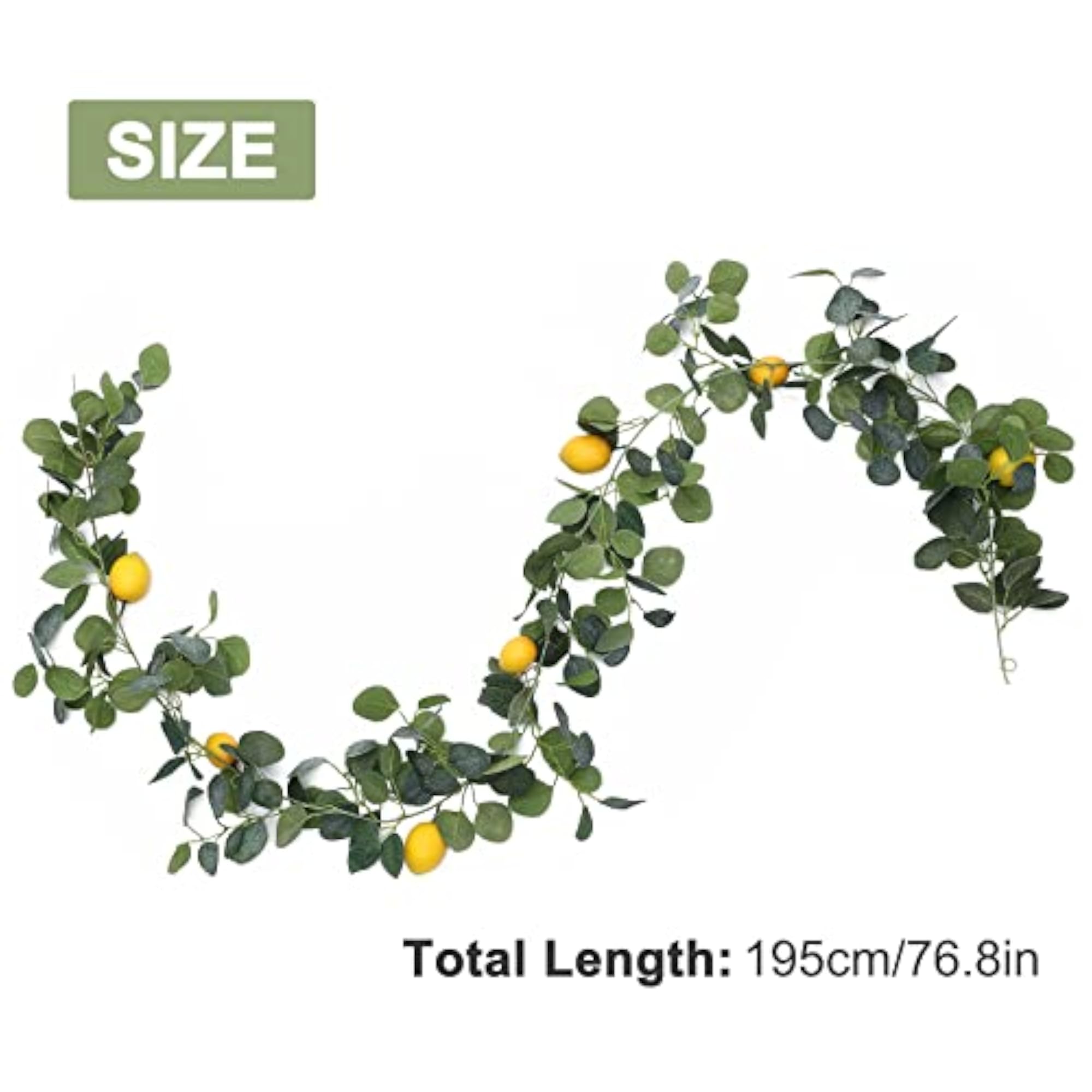 2Pcs Artificial Lemon Greenery Garland with Lemons for Decoration